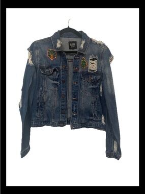 Women’s Almost Famous Holiday Christmas Jean Jacket Size Large